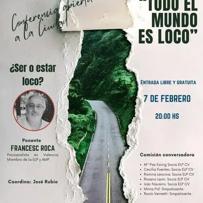 conferencia f roca ser o estar loco