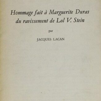 portada hommage fait a m duras de j lacan